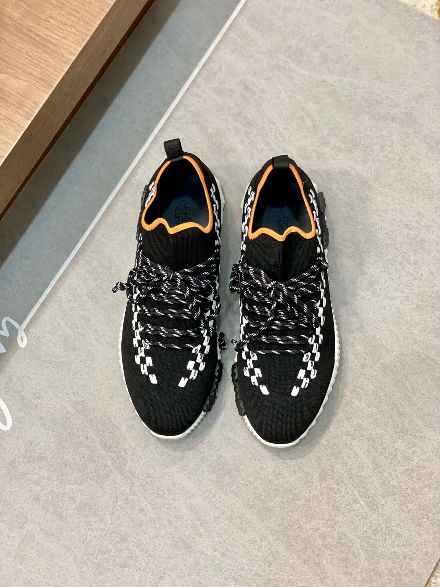 Hermes Sneakers Flex Black And Orange - Image 6