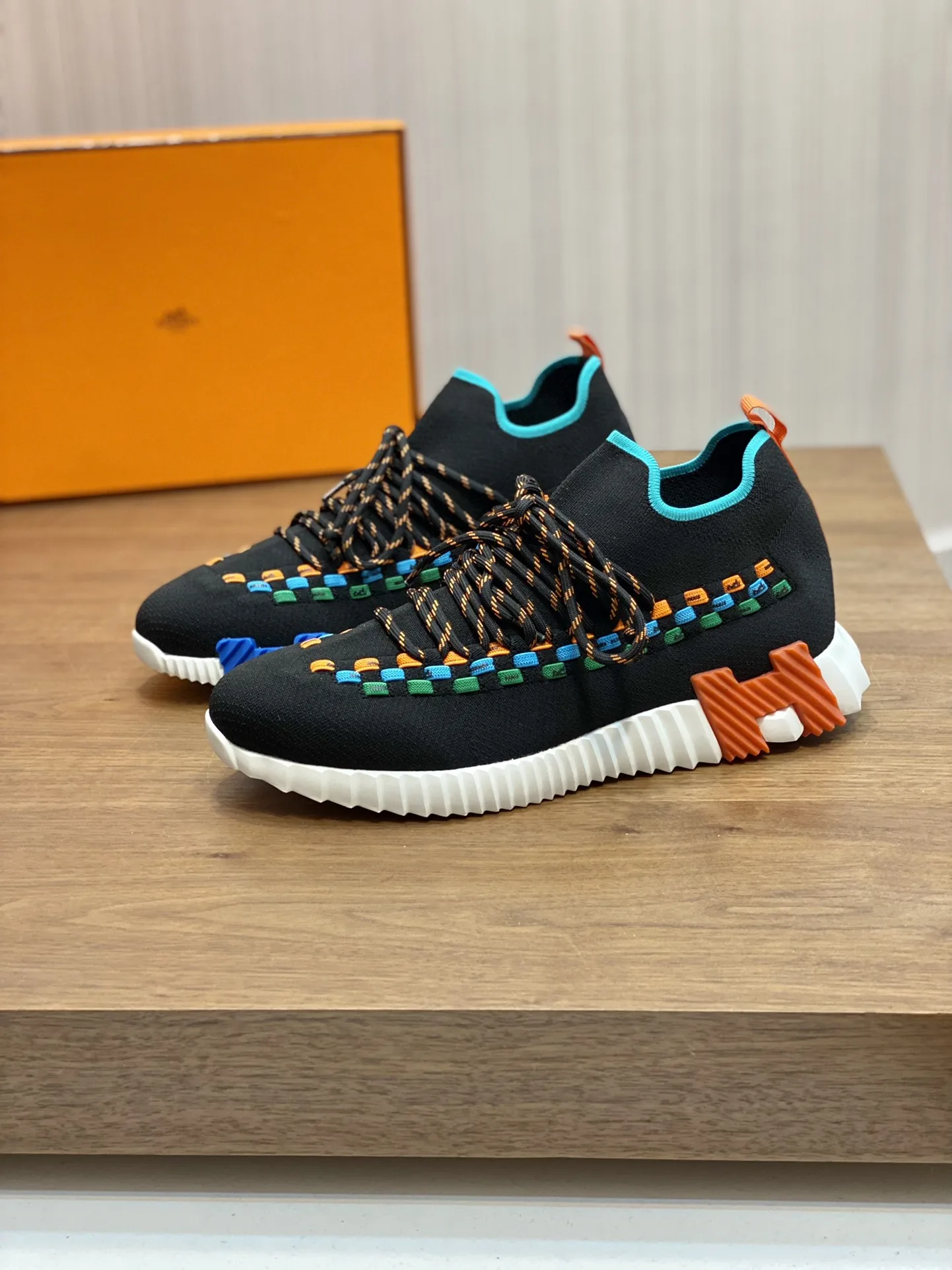Hermes Sneakers Flex Black And Blue - Image 2