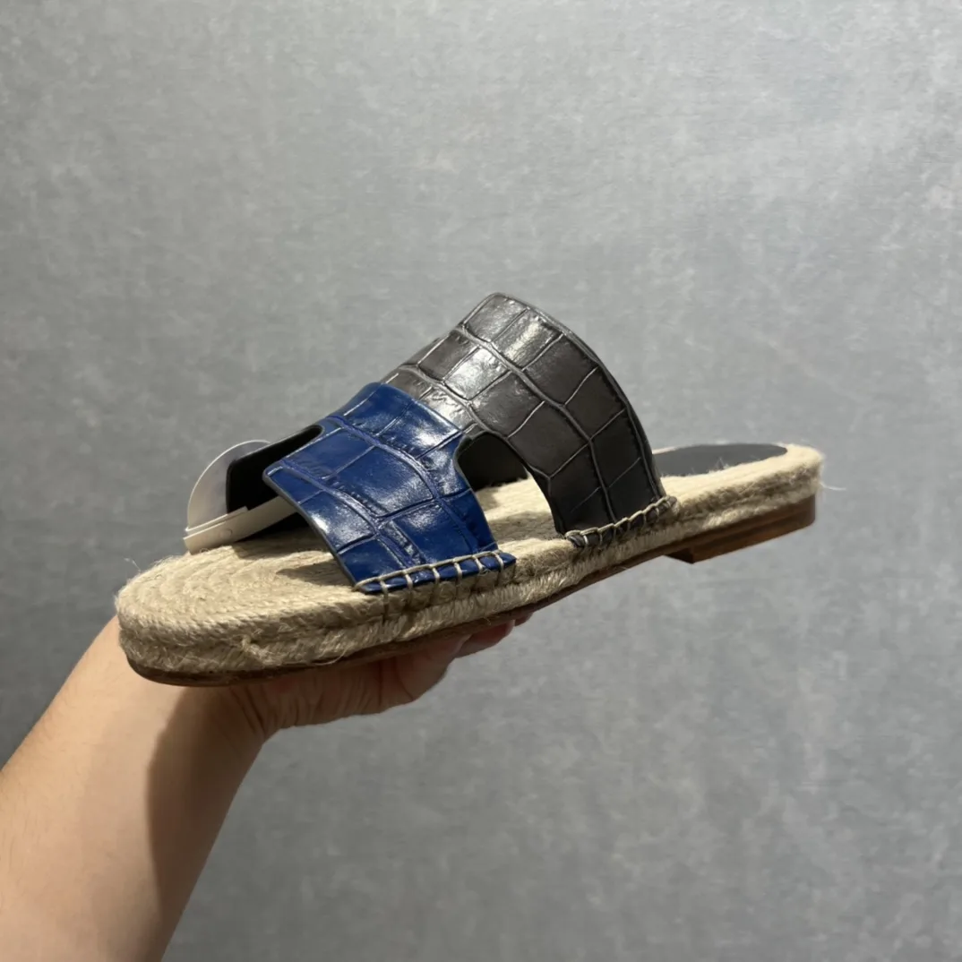 Hermes Old Espadrilles Black And Blue - Image 6