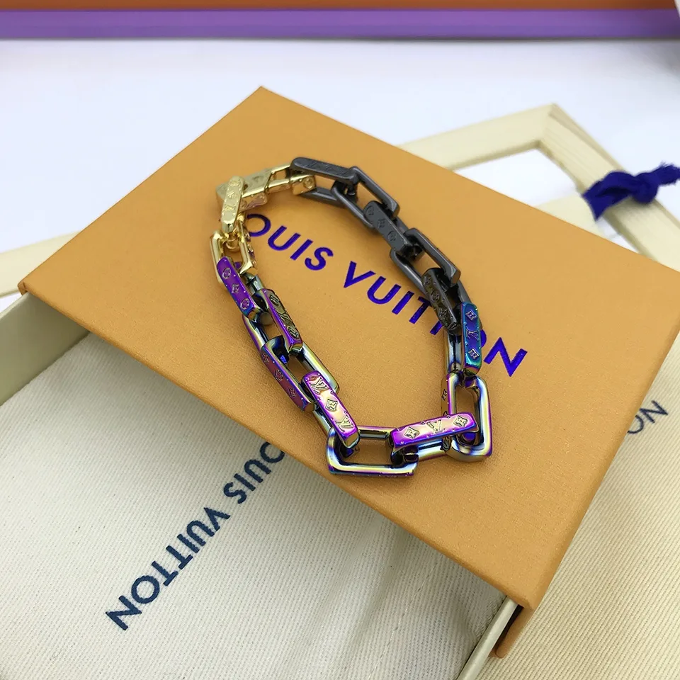 Louis Vuitton Engraved Monogram Chain Bracelet Multicolor Hardware - Image 8