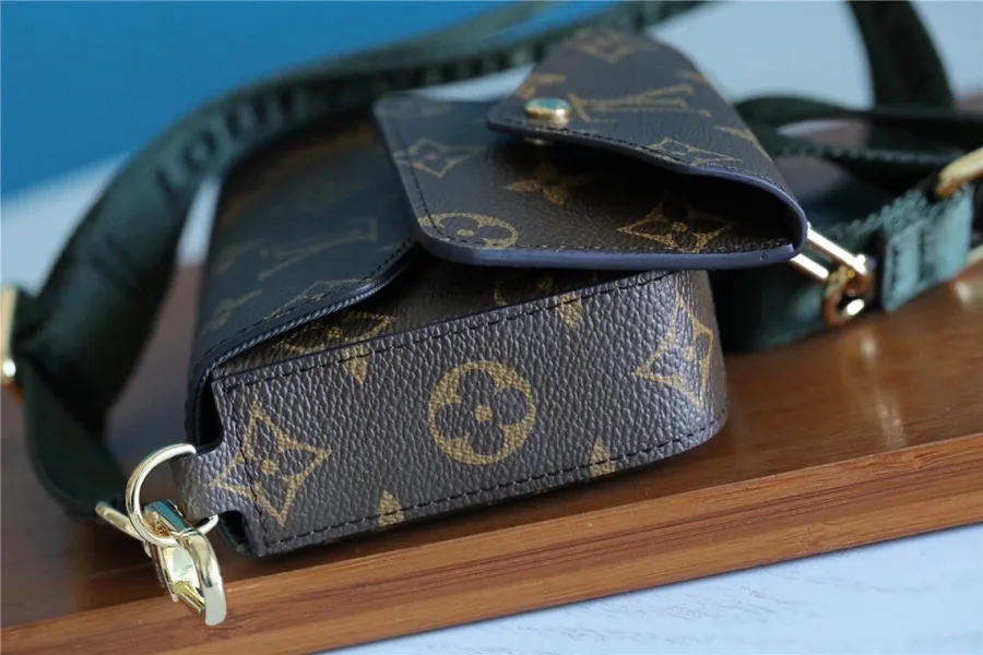 Louis Vuitton Pochette Felicie Strap & Go Wallet Shoulder Bag / Khaki Green Monogram Canvas Gold Hardware - Image 8