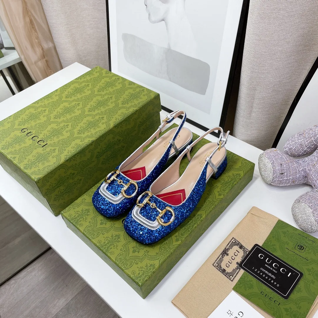 Gucci Lovelight Slingback With Horsebit Blue - Image 4