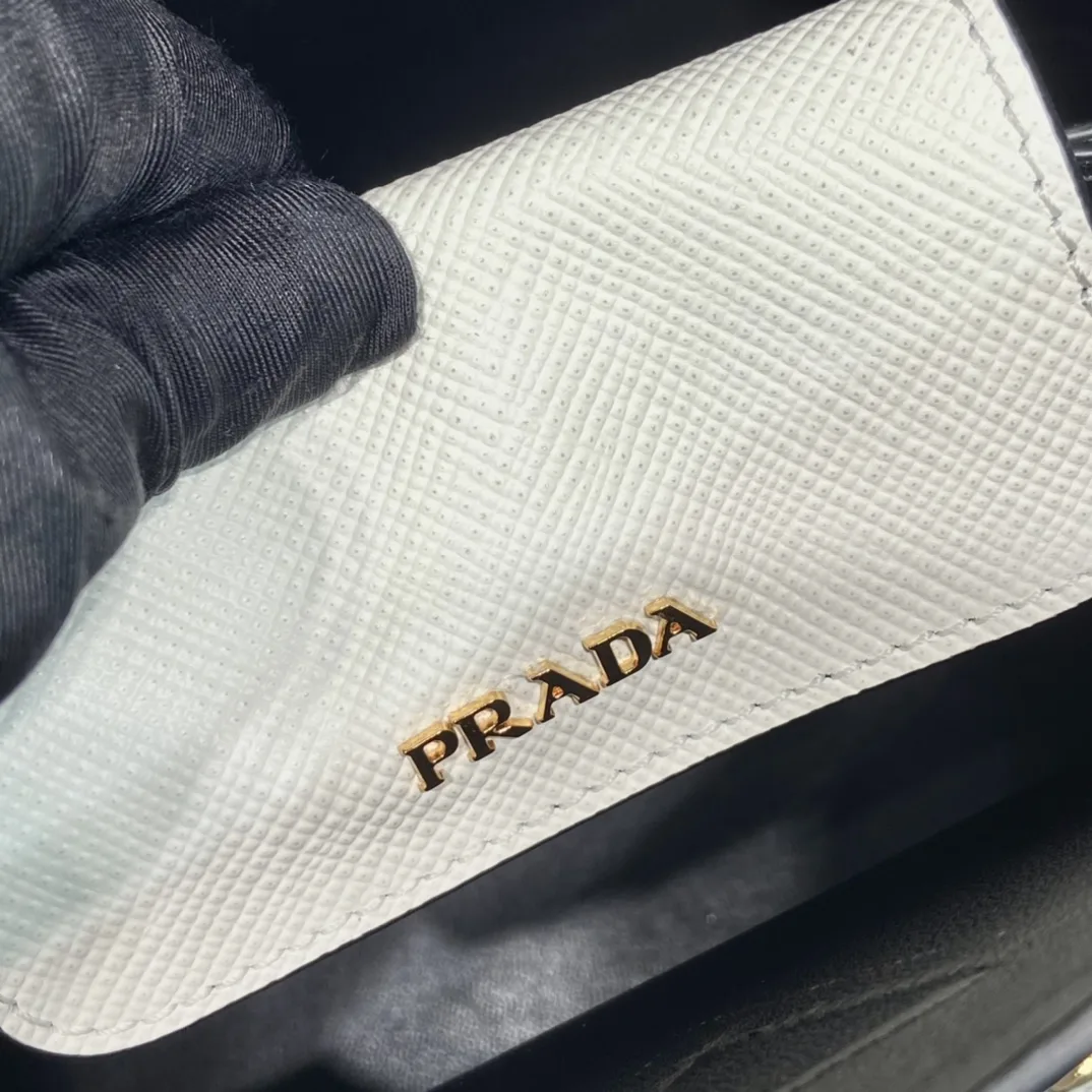 Prada Double Saffiano Mini Bag White - Image 2