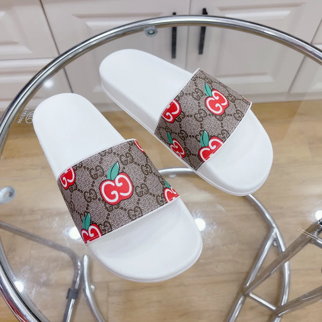 Alternative view of Gucci Women’s GG Slide Sandal With GG Apple White And Brown
