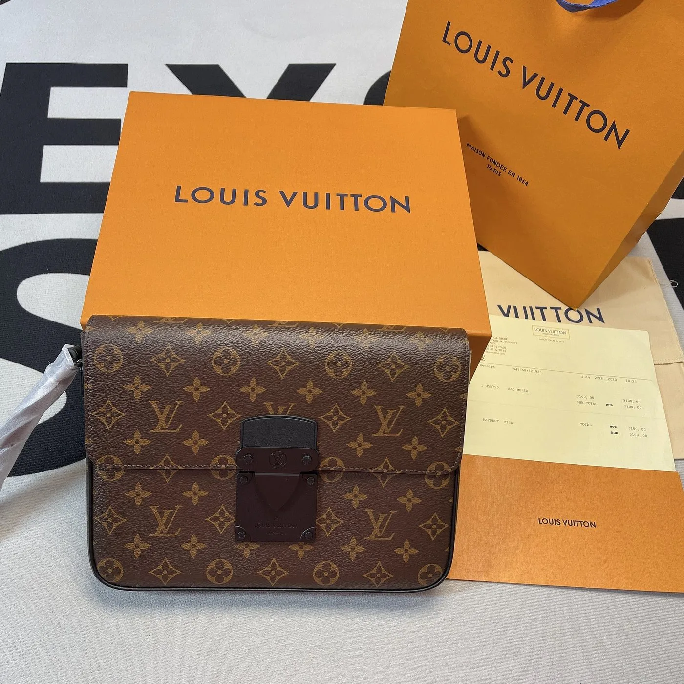 Louis Vuitton S Lock A4 Pouch Monogram Macassar Canvas - Image 5