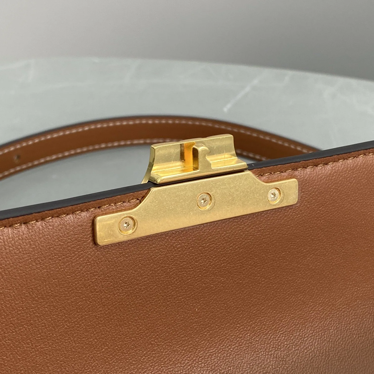 Alternative view of Celine Triomphe Shoulder Bag Brown / .04LU