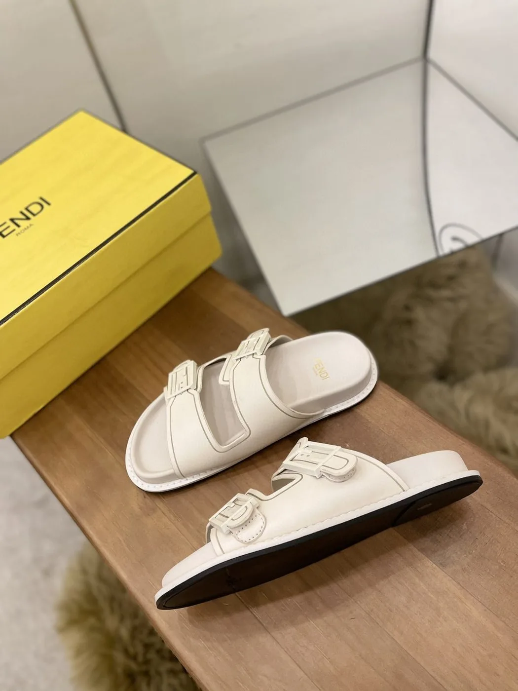 Fendi Feel Slides White - Image 5