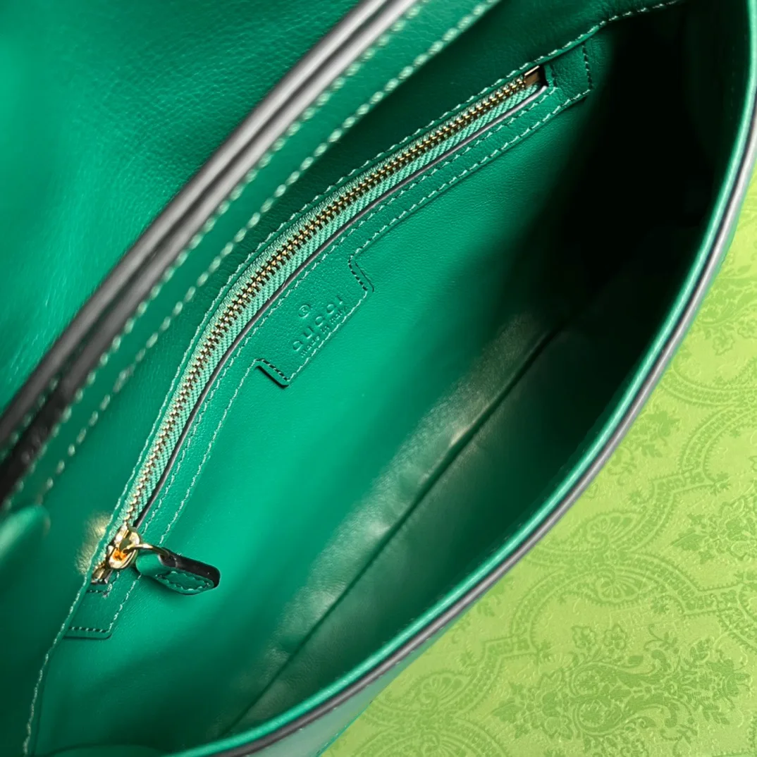 Gucci Blondie Medium Shoulder Bag / Green Gold Hardware - Image 10