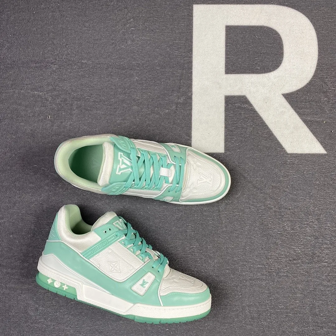 Louis Vuitton Trainer Sneaker Rubber Monogram Mint Virgil Abloh - Image 3