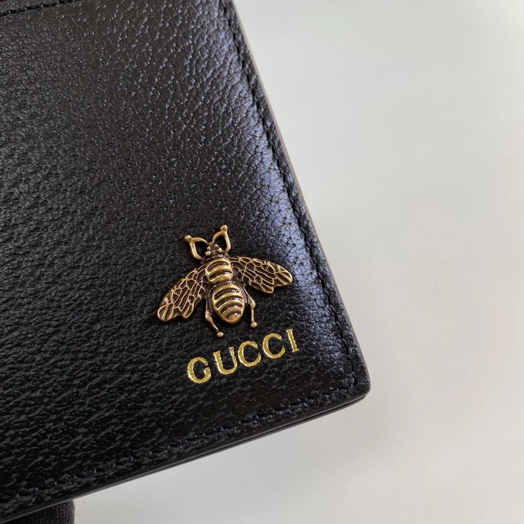 Gucci Bee Logo Black Bi-Fold Wallet - Image 4