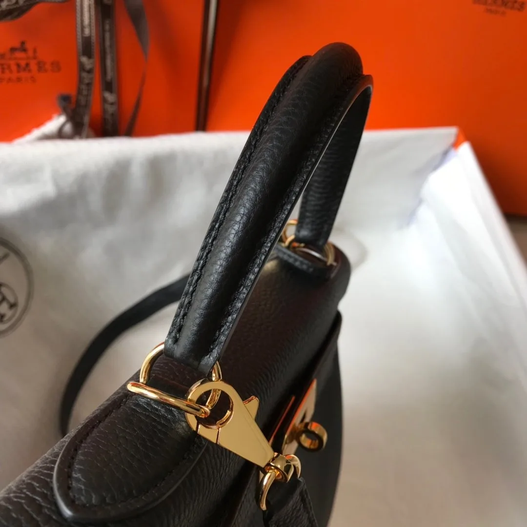 Hermes Kelly 28 Retourne Togo Black Bag - Image 4