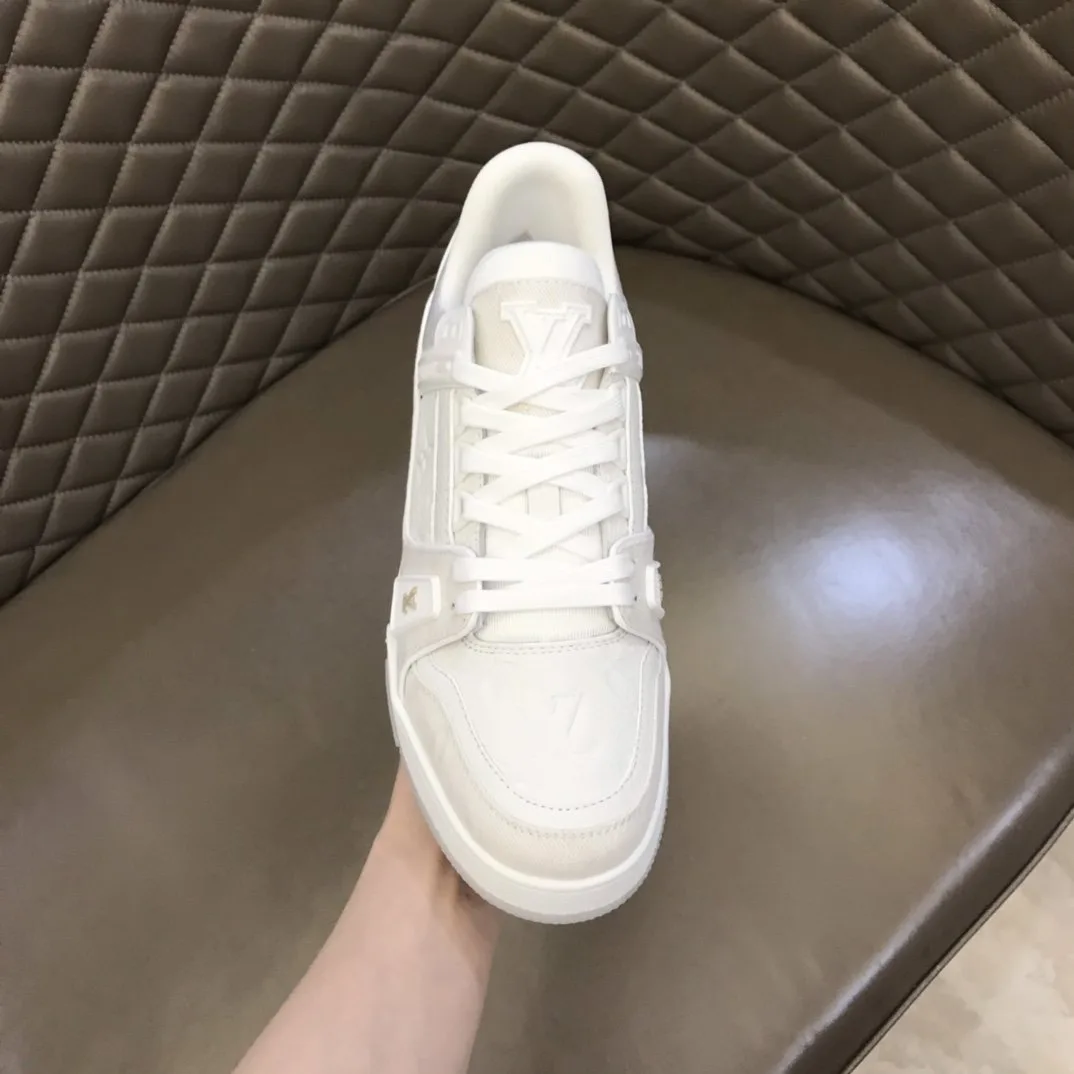 Louis Vuitton Trainer Sneaker Monogram Patent Canvas White Virgil Abloh LV 1A9G53 - Image 4