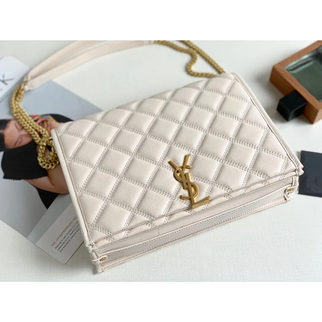Saint Laurent Becky Small Shoulder Bag White / YSL - Image 3