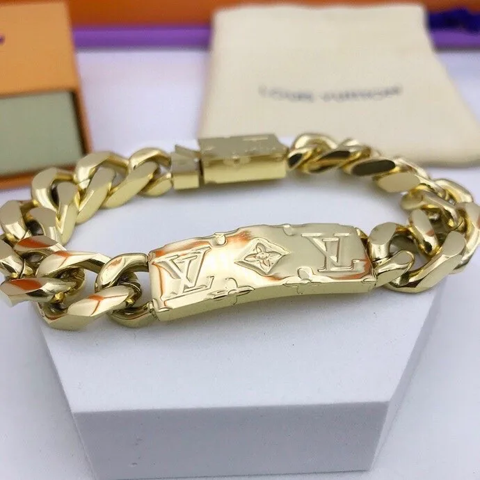 Louis Vuitton Monogram Chain Bracelet Gold Hardware - Image 8