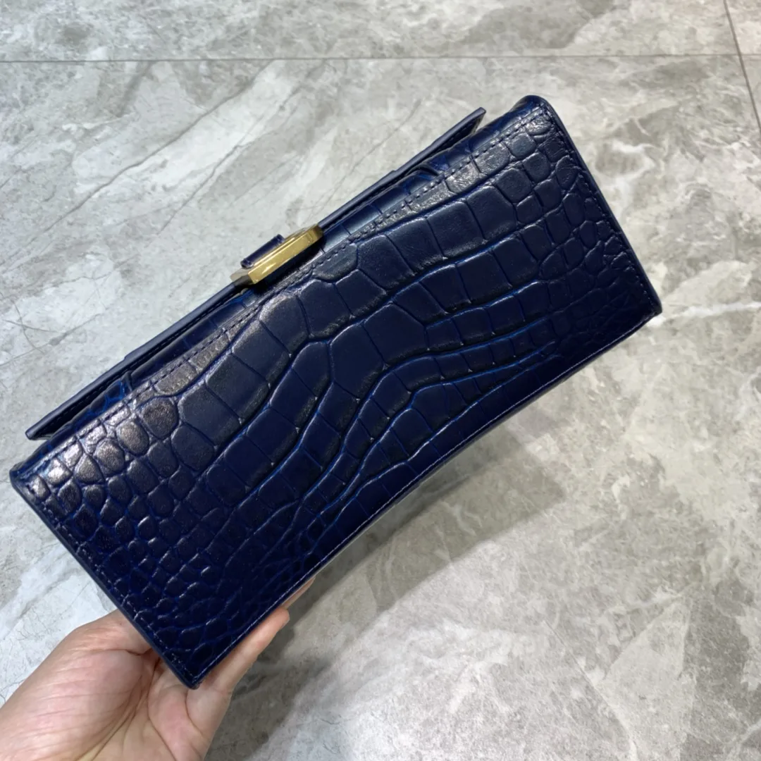 Balenciaga Hourglass Small Handbag In Dark Blue - Image 5