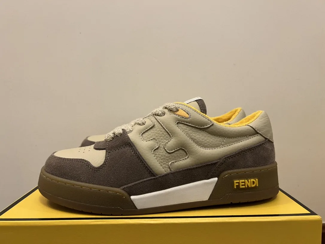 Fendi Match Low Tops In Beige 8E8252AHH2F1FHU - Image 3