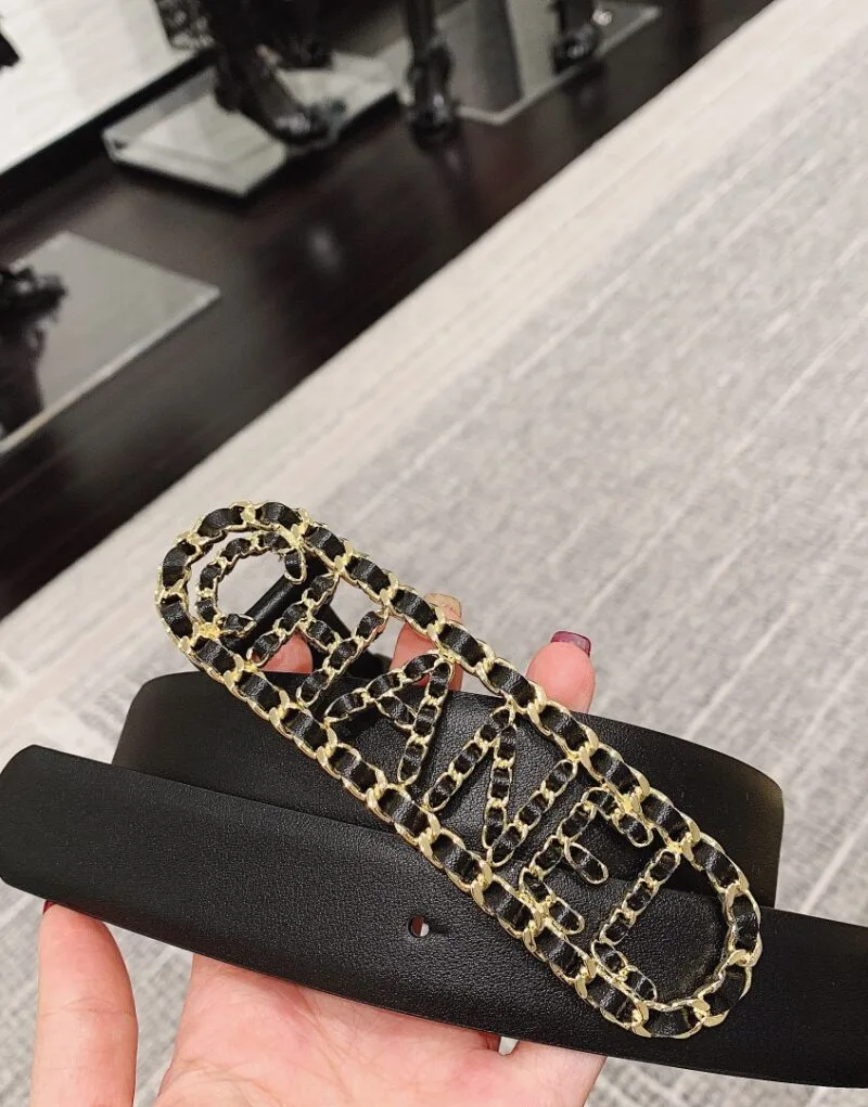 Alternative view of Chanel Vintage Chain Buckle Belt Black