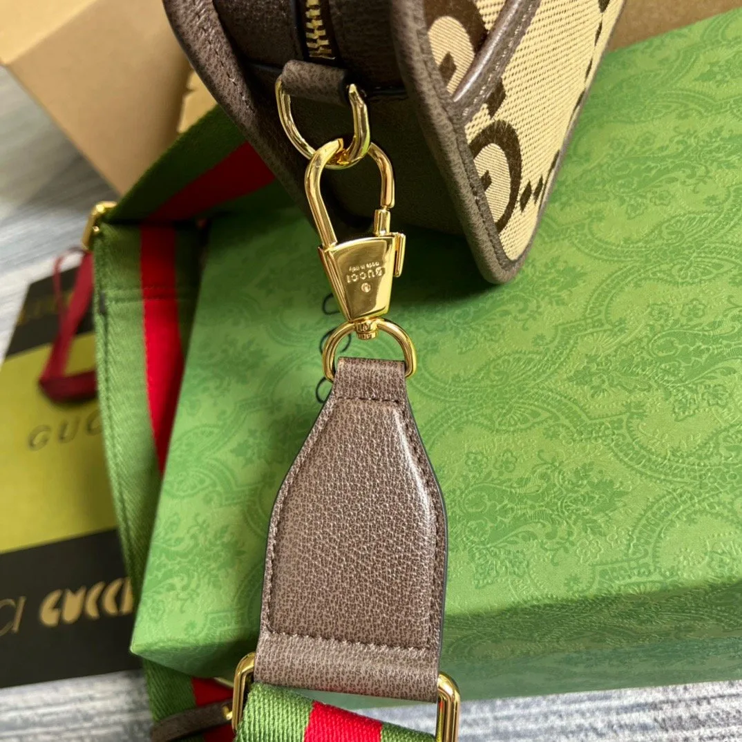 Gucci Jumbo GG Mini Bag Camel And Ebony Jumbo GG Canvas / - Image 9