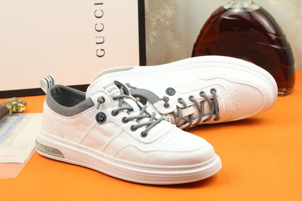 Alternative view of Jieshou x Gucci Men’s Sneakers Breathable Spring Autumn Winter White And Gray