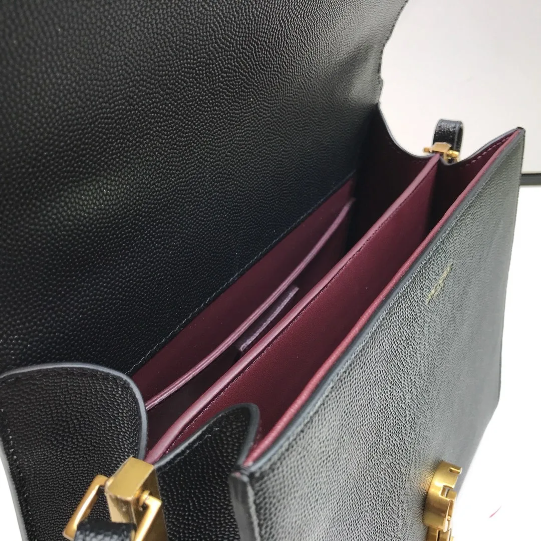 Saint Laurent Cassandra Medium Top Handle Bag In Grain Black / YSL - Image 7