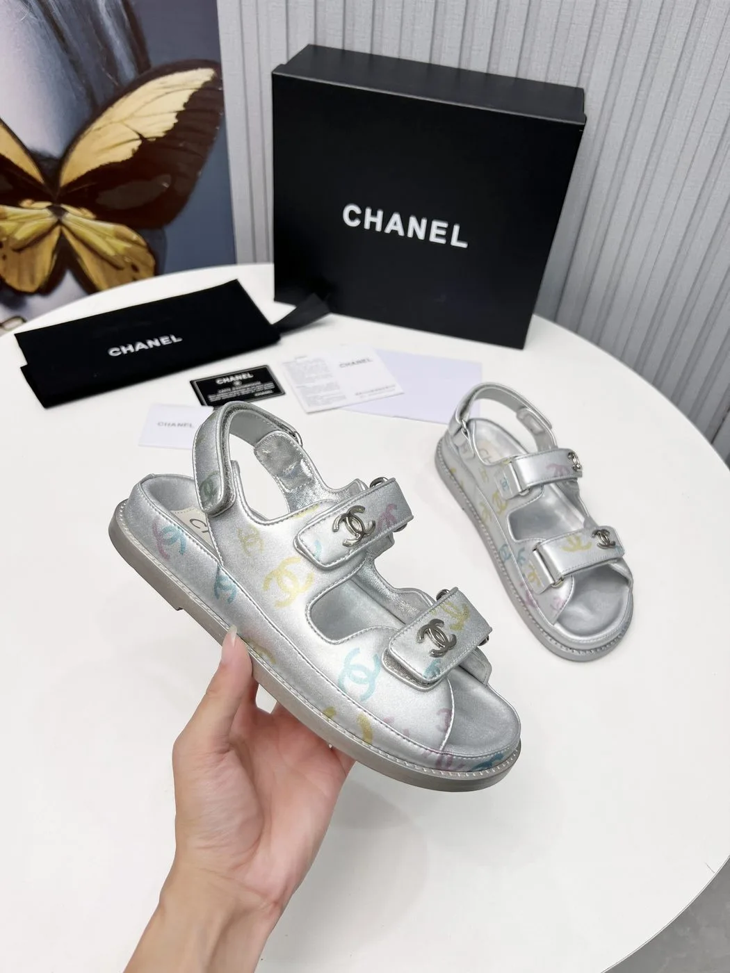 Chanel Women’s Sandals Sliver - Image 4