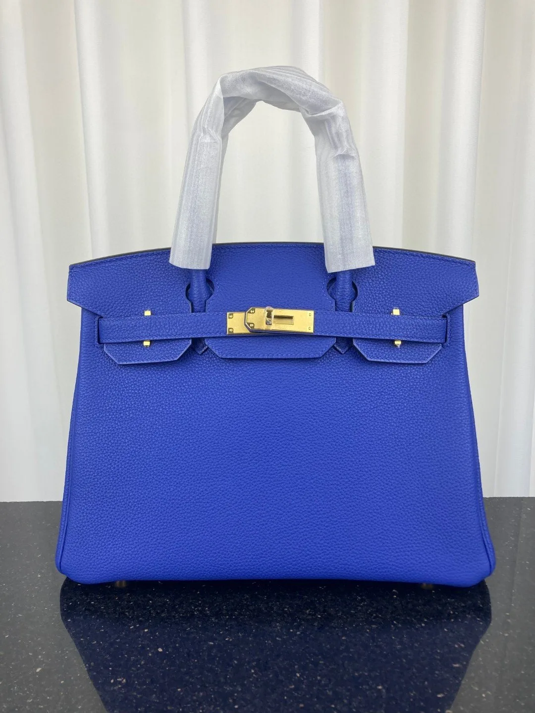 Alternative view of Hermes Birkin 30 Top Handle Bag / Blue Gold Hardware