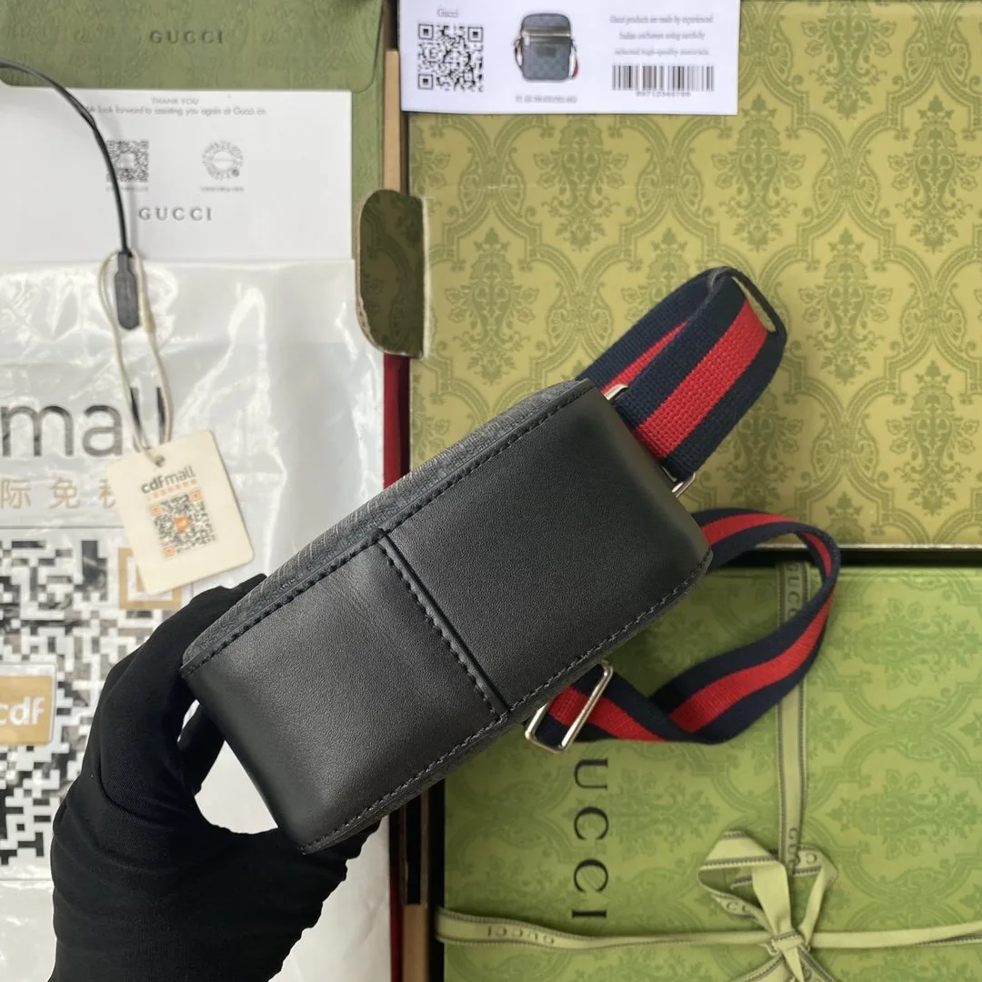 Gucci GG Messenger Bag Black/Grey GG Supreme Canvas A Material With Low Environmental Impact With Black / - Image 5