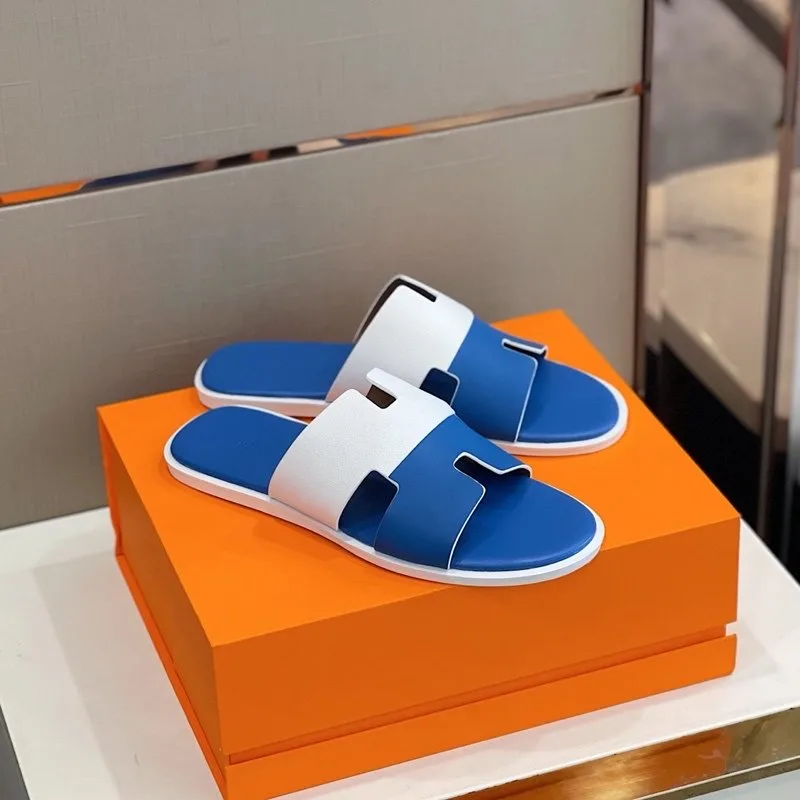 Hermes Izmir Sandal White/Blue - Image 3