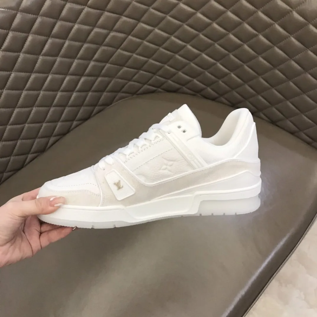Louis Vuitton Trainer Sneaker Monogram Patent Canvas White Virgil Abloh LV 1A9G53 - Image 3