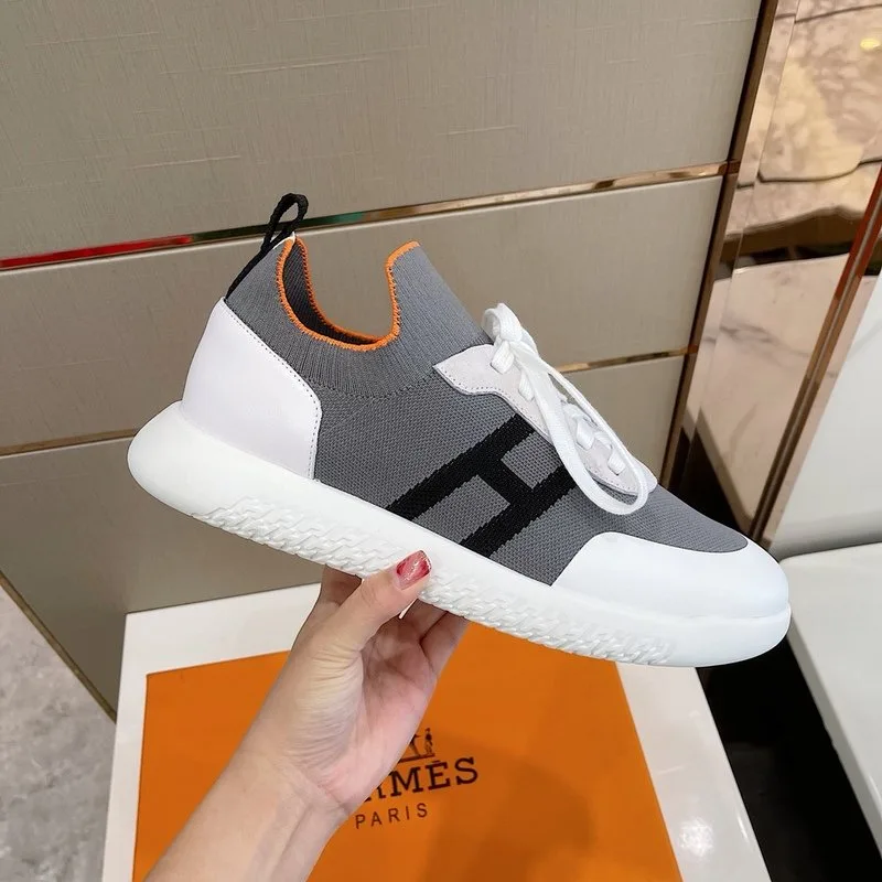 Hermes Depart Sneakers Grey/ White - Image 3