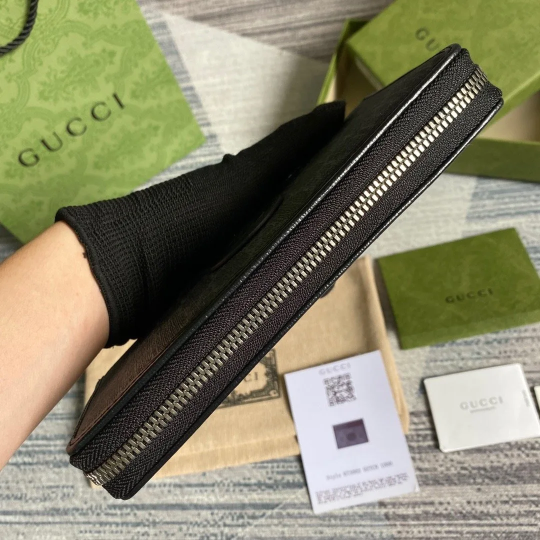 Gucci Ophidia GG Zip Around Wallet With Interlocking G Brown / - Image 4