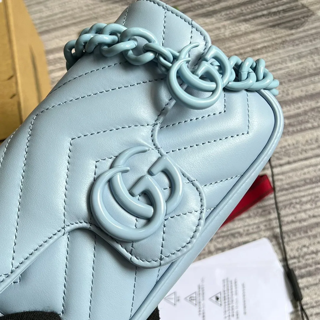 Gucci Marmont Super Mini Bag Blue - Image 4