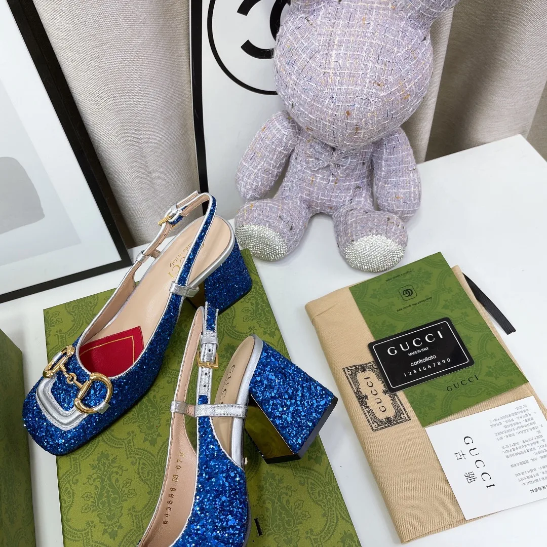 Alternative view of Gucci Lovelight Slingback Mid-Heel With Horsebit Blue