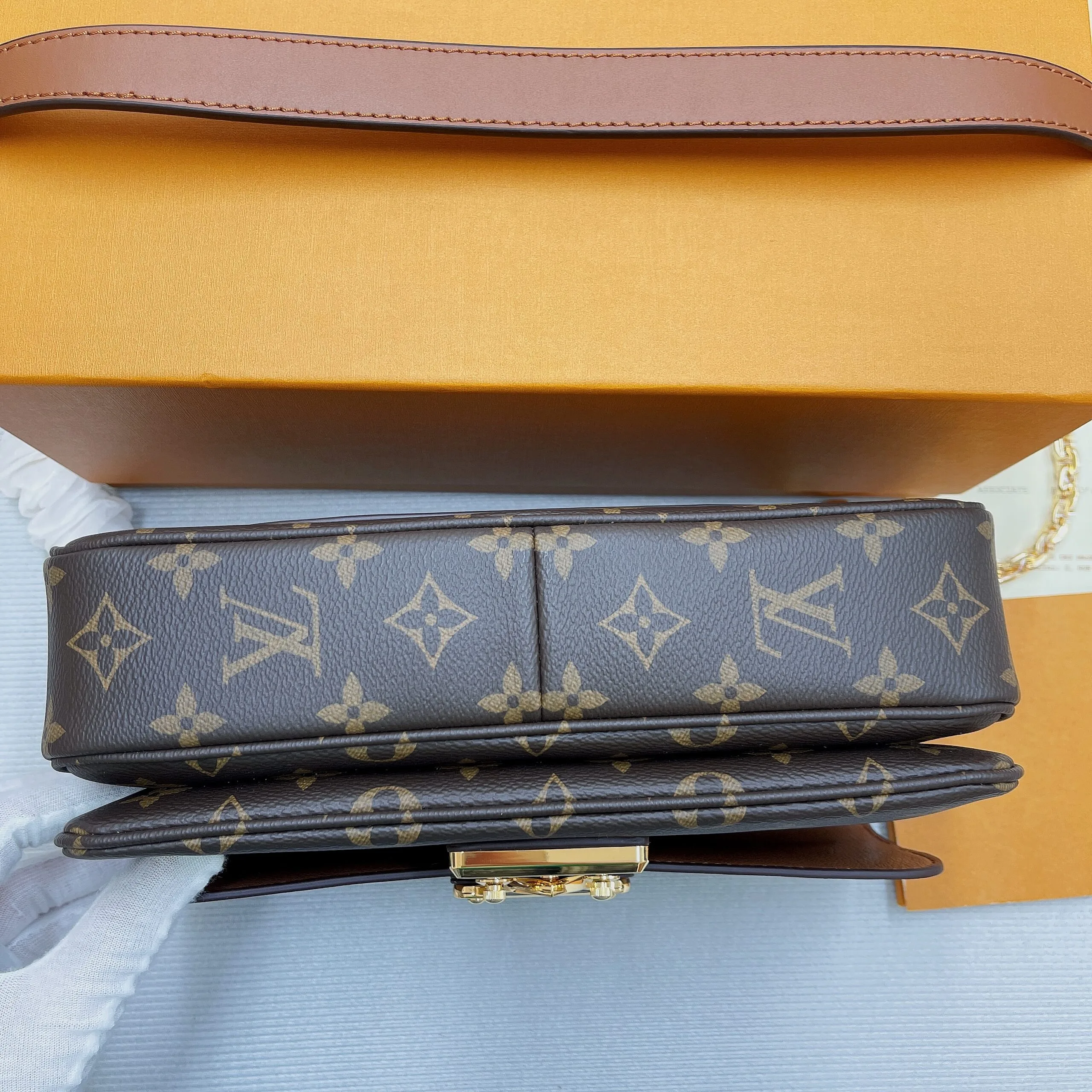 Louis Vuitton Marceau Crossbody Bag / Monogram Caramel Brown Gold Hardware - Image 10