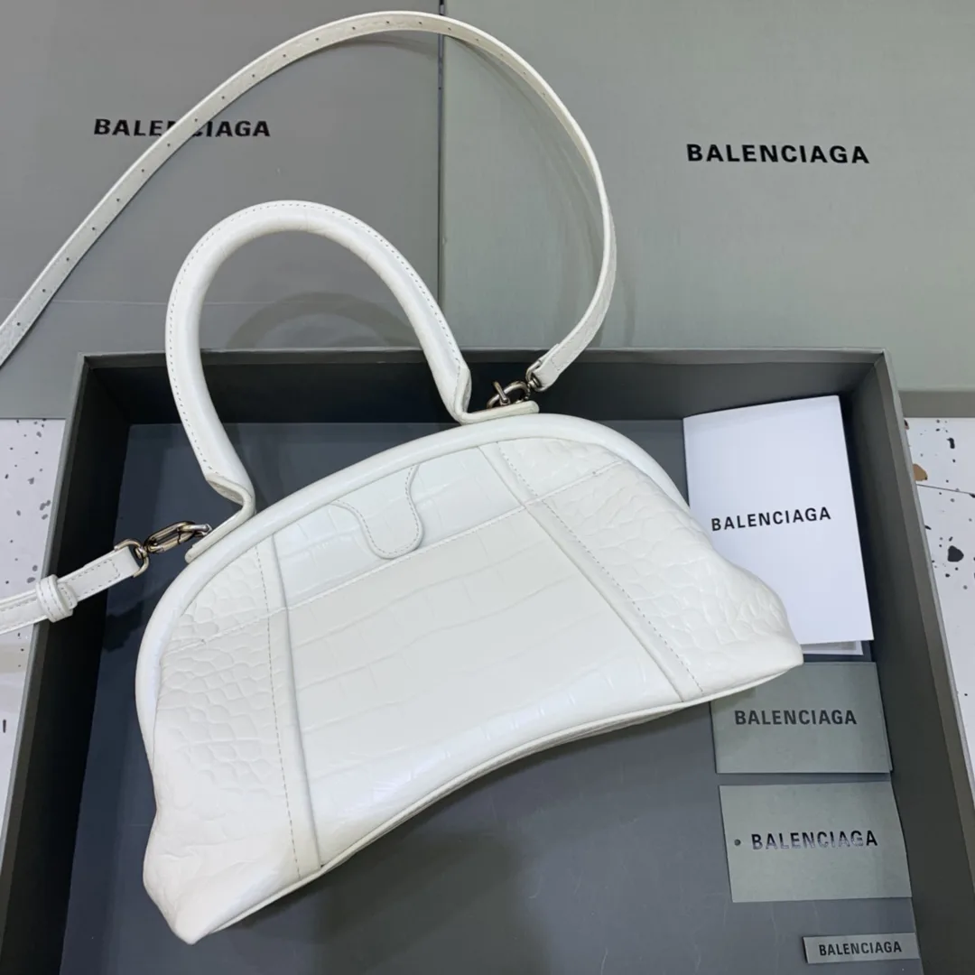 Balenciaga Editor Small Top Handle Bag Embossed White / - Image 3