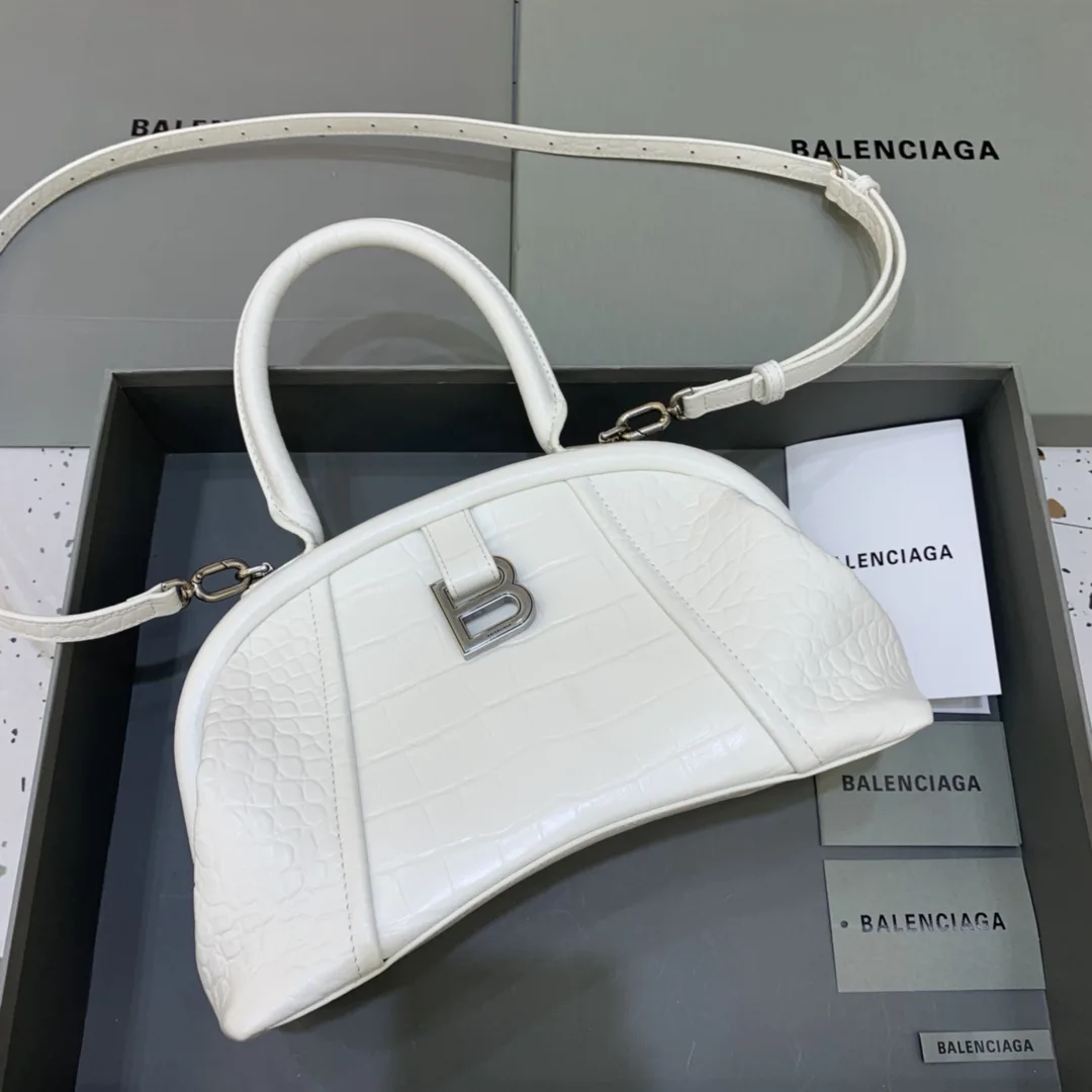 Balenciaga Editor Small Top Handle Bag Embossed White / - Image 4
