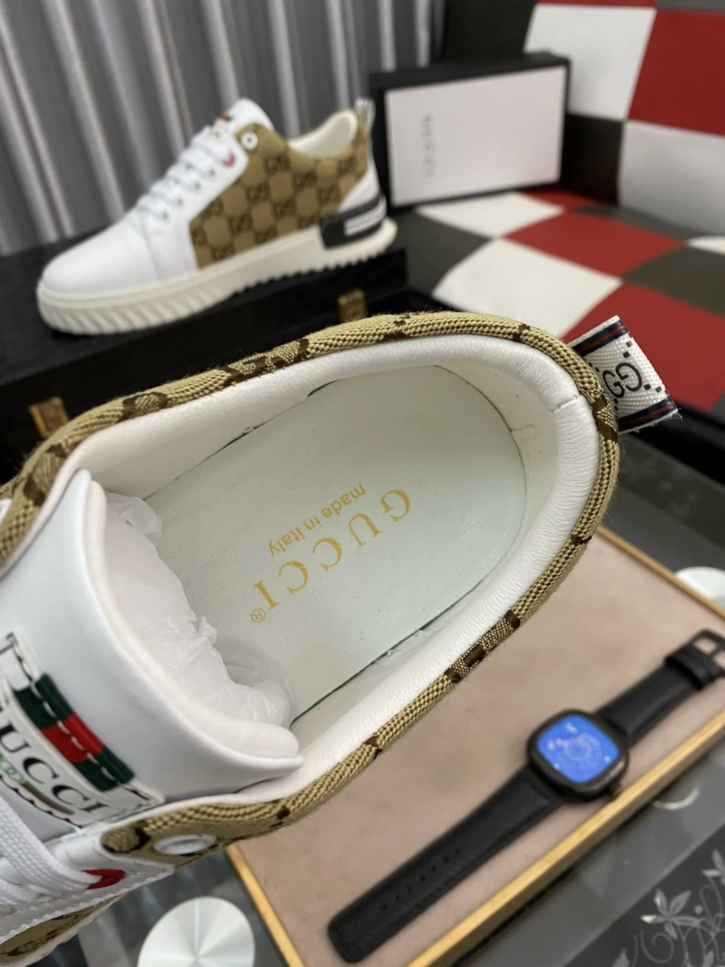 Alternative view of Gucci Men’s GG Ace Sneaker Yellow And White