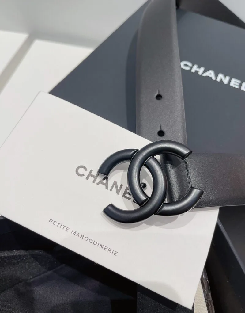 Alternative view of Chanel Interlocking C Buckle Belt Black