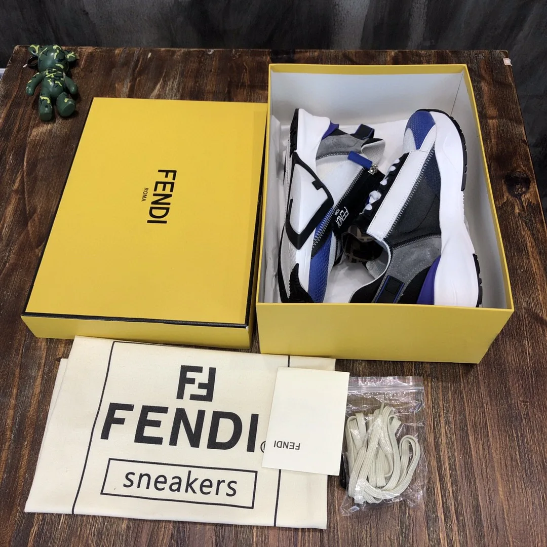 Fendi Flow Sneakers Blue 7E1453 - Image 3