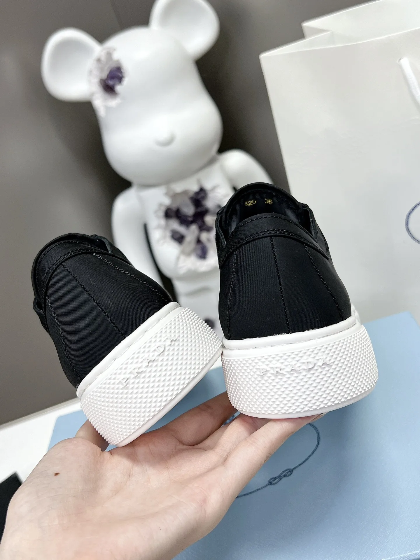 Alternative view of Prada Macro Re-Nylon And Brushed Sneakers Blue / PRD
