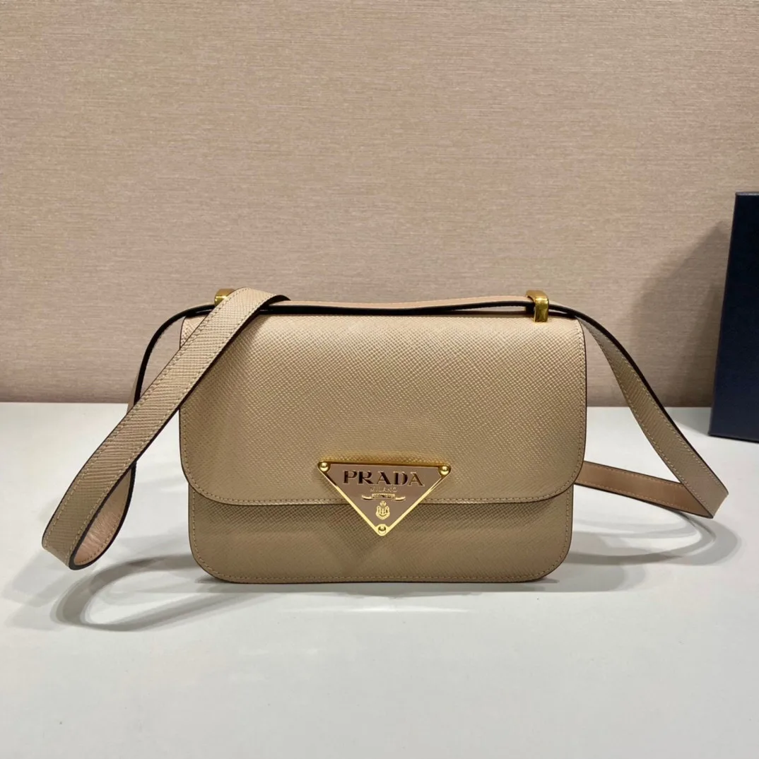 Prada Embleme Shoulder Bag / Beige Saffiano Gold Hardware 1BD320_2A4A_F0036_V_UTO - Image 5