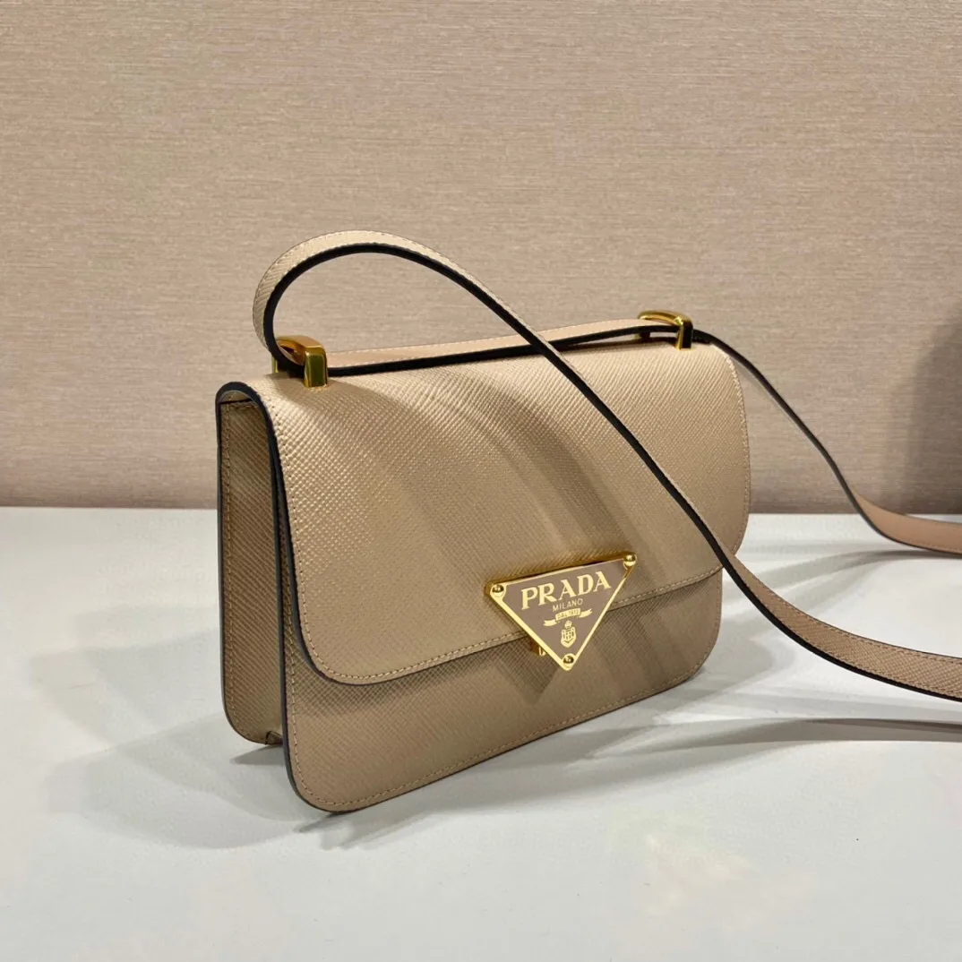 Prada Embleme Shoulder Bag / Beige Saffiano Gold Hardware 1BD320_2A4A_F0036_V_UTO - Image 6