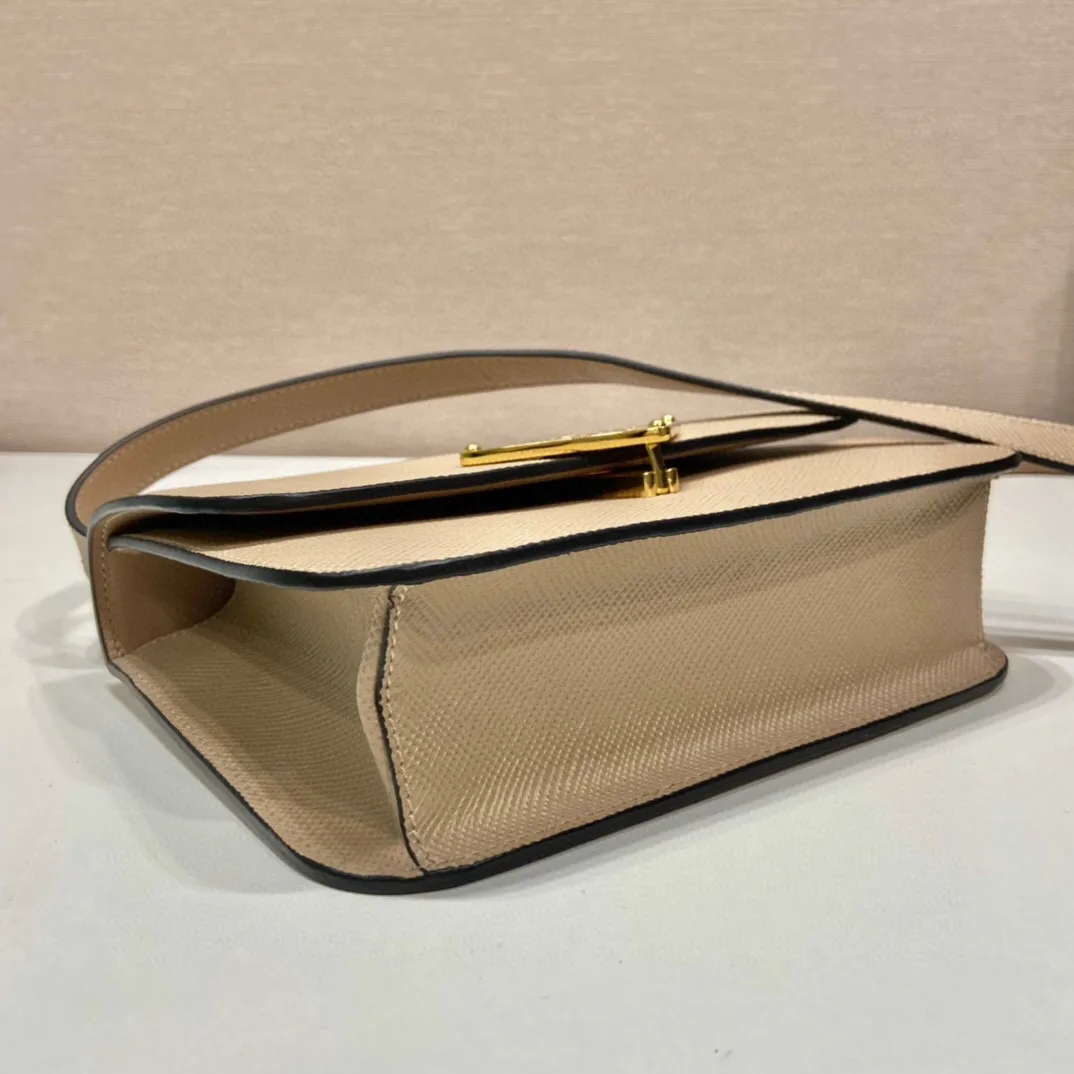 Prada Embleme Shoulder Bag / Beige Saffiano Gold Hardware 1BD320_2A4A_F0036_V_UTO - Image 9