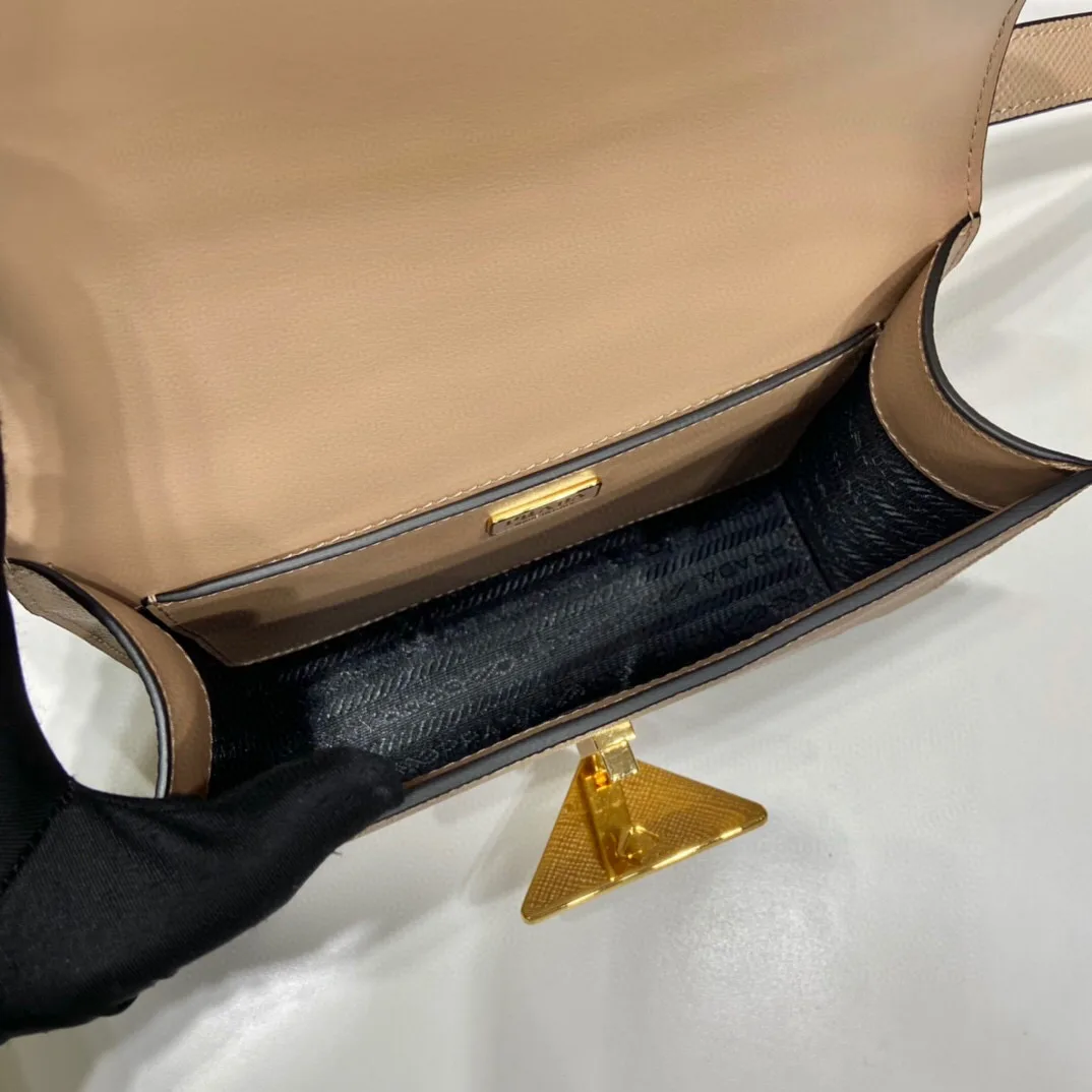Prada Embleme Shoulder Bag / Beige Saffiano Gold Hardware 1BD320_2A4A_F0036_V_UTO - Image 10