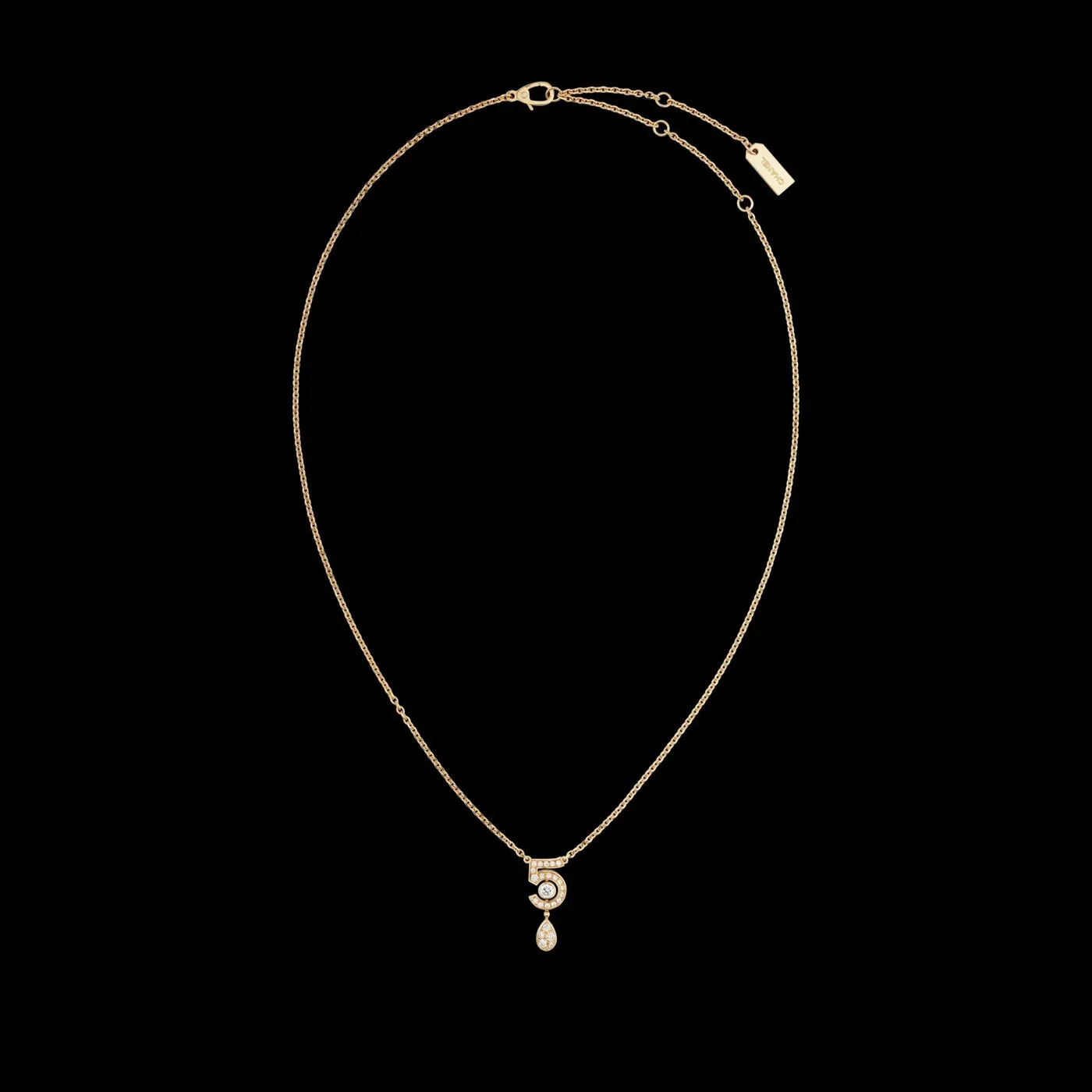 Chanel Eternal N°5 Necklace Beige Gold - Image 4