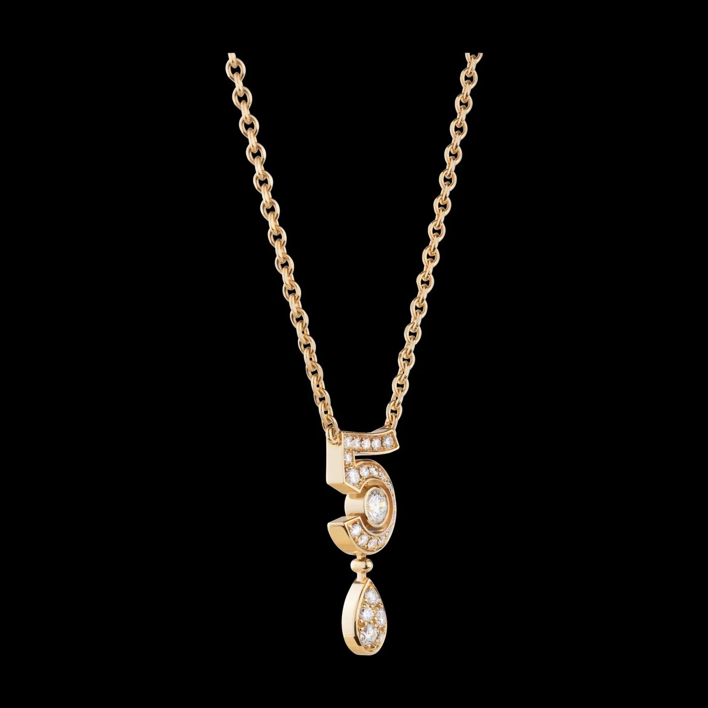 Chanel Eternal N°5 Necklace Beige Gold - Image 3