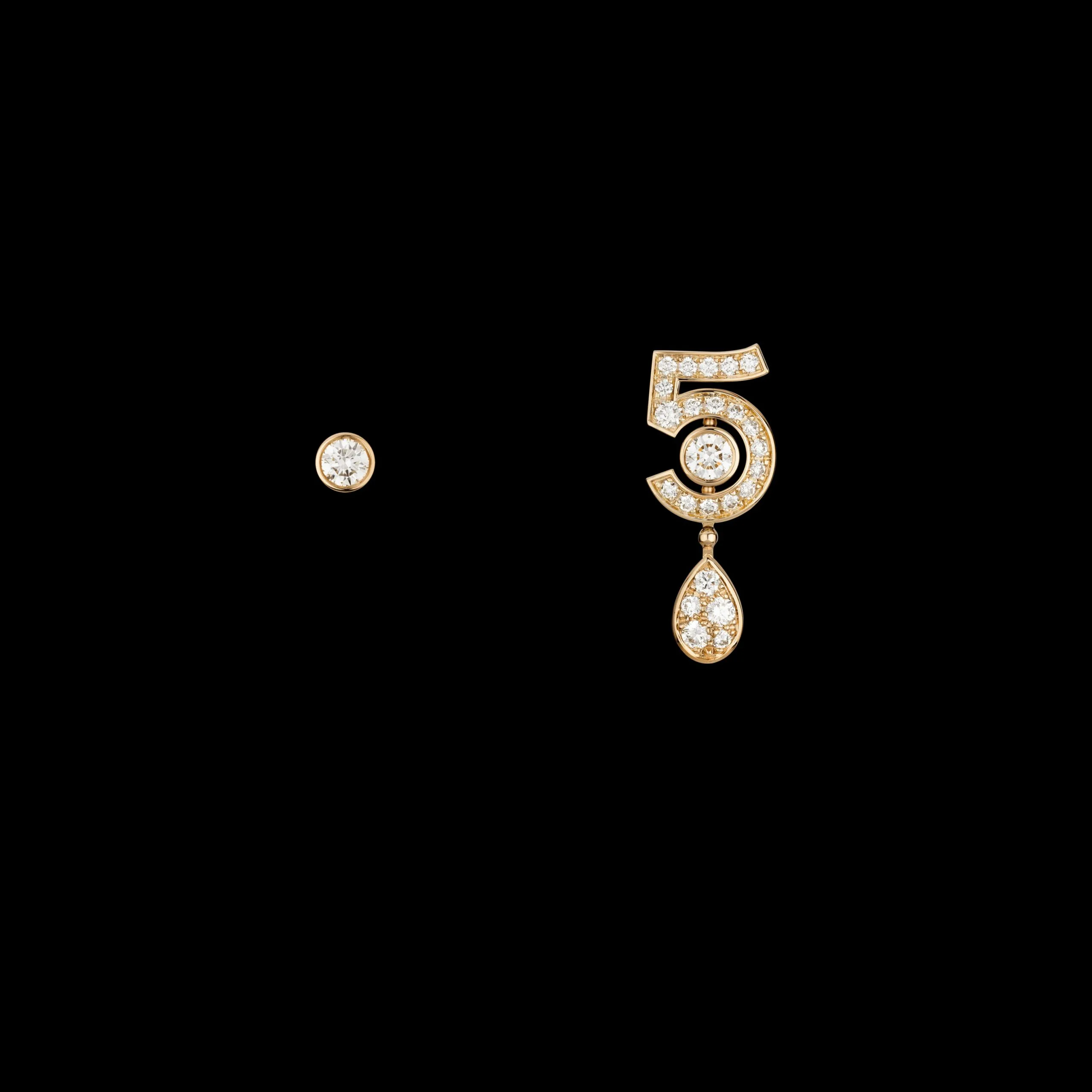 Chanel Eternal N°5 Transformable Earrings Beige Gold - Image 7