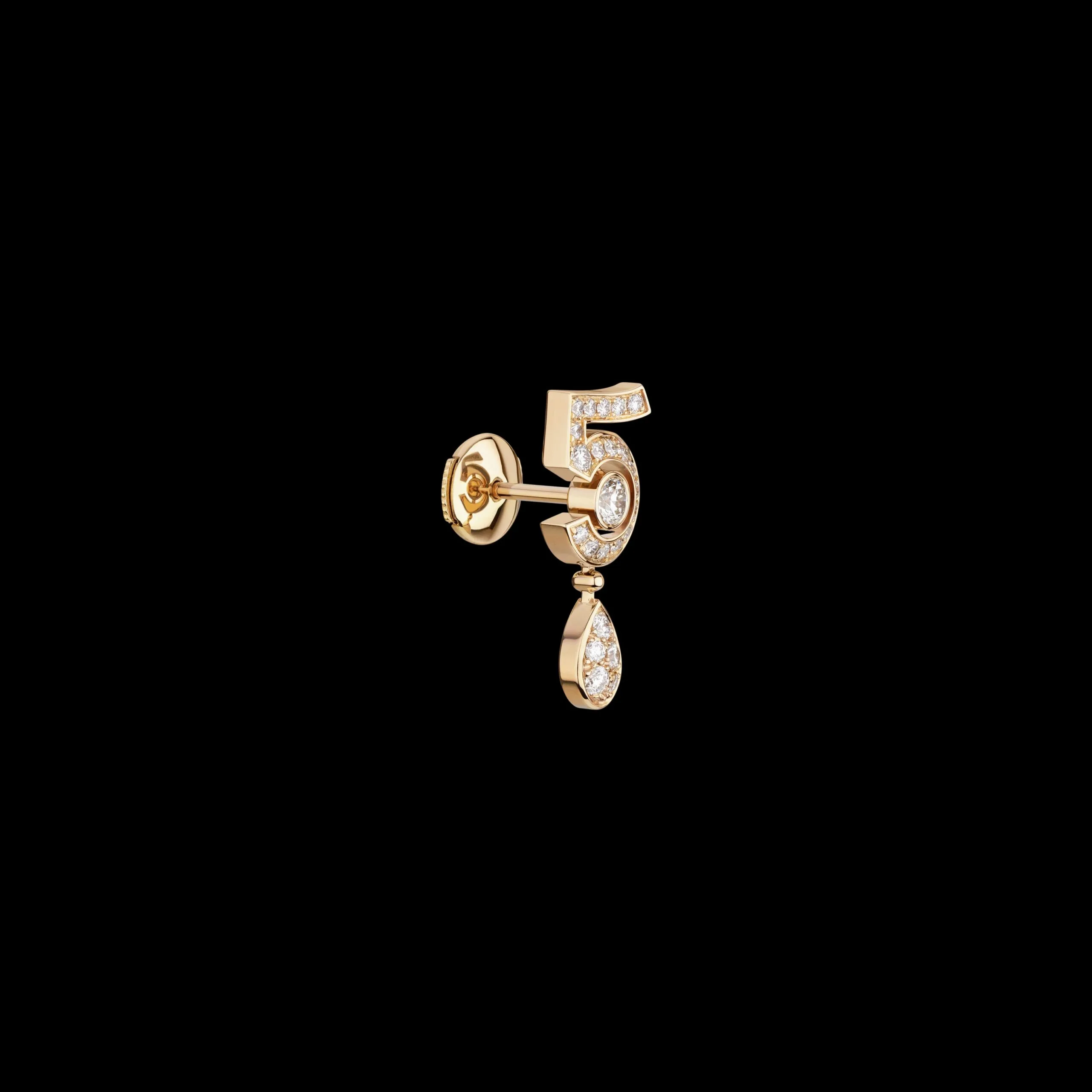 Chanel Eternal N°5 Transformable Earrings Beige Gold - Image 6