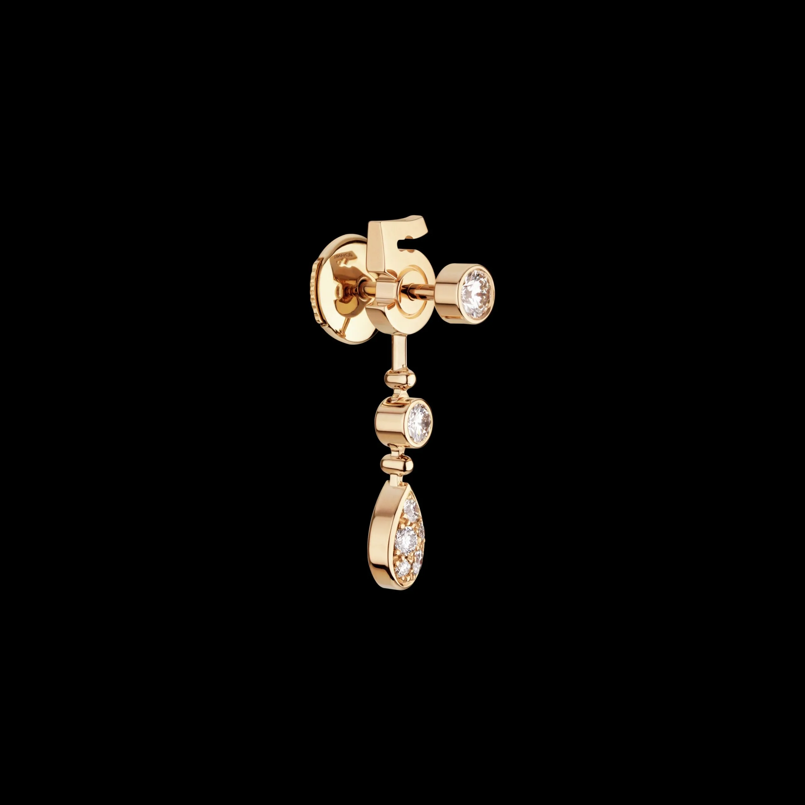 Chanel Eternal N°5 Transformable Earrings Beige Gold - Image 5