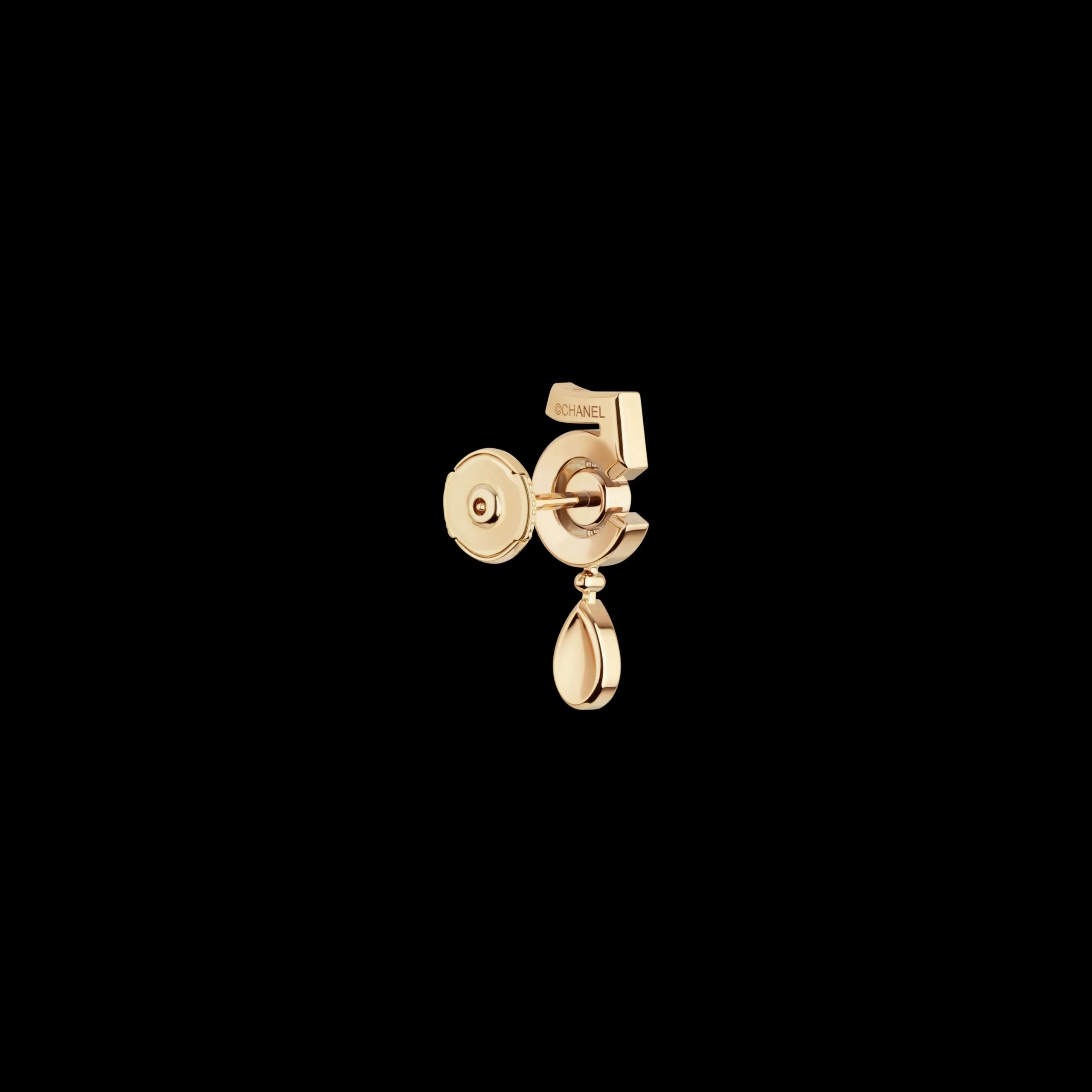 Chanel Eternal N°5 Transformable Earrings Beige Gold - Image 4